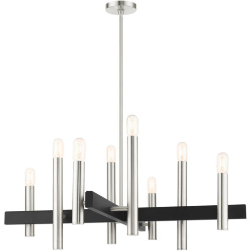 49998-91 8 Light Brushed Nickel Chandelier-Lighting LumensChandeliers