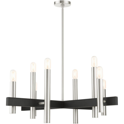 49998-91 8 Light Brushed Nickel Chandelier-Lighting LumensChandeliers