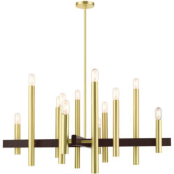 49999-12 12 Light Satin Brass Chandelier-Lighting LumensChandeliers