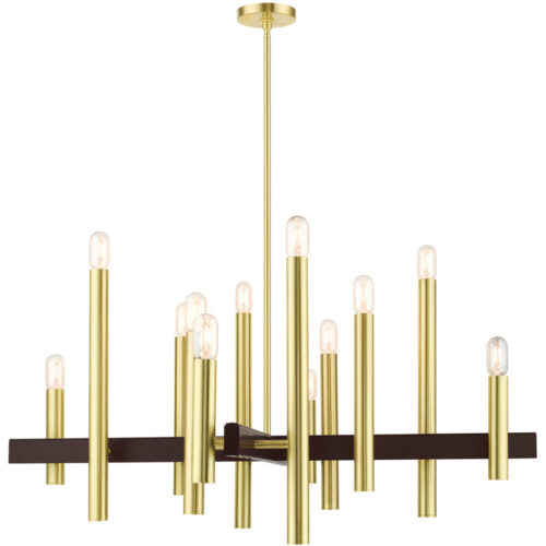 49999-12 12 Light Satin Brass Chandelier-Lighting LumensChandeliers