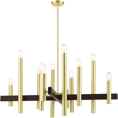 49999-12 12 Light Satin Brass Chandelier-Lighting LumensChandeliers