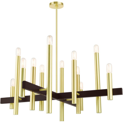 49999-12 12 Light Satin Brass Chandelier-Lighting LumensChandeliers