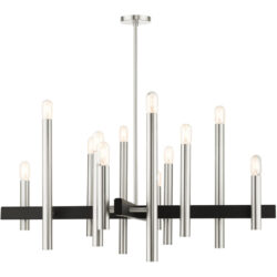 49999-91 12 Light Brushed Nickel Chandelier-Lighting LumensChandeliers