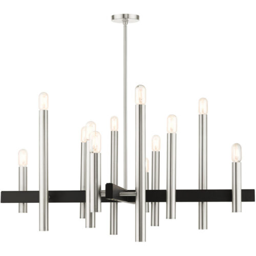 49999-91 12 Light Brushed Nickel Chandelier-Lighting LumensChandeliers