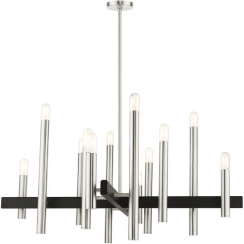 49999-91 12 Light Brushed Nickel Chandelier-Lighting LumensChandeliers