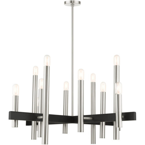 49999-91 12 Light Brushed Nickel Chandelier-Lighting LumensChandeliers