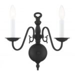 12.75 inch 2 Light Black Wall Sconce with Steel base material-Lighting LumensWall Sconces