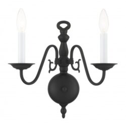 12.75 inch 2 Light Black Wall Sconce with Steel base material-Lighting LumensWall Sconces