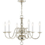 6 Light Polished Nickel Chandelier with Steel base material-Lighting LumensChandeliers