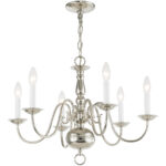 6 Light Polished Nickel Chandelier with Steel base material-Lighting LumensChandeliers