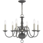 6 Light Scandinavian Gray Chandelier with Steel base material-Lighting LumensChandeliers