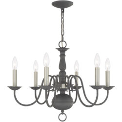 6 Light Scandinavian Gray Chandelier with Steel base material-Lighting LumensChandeliers