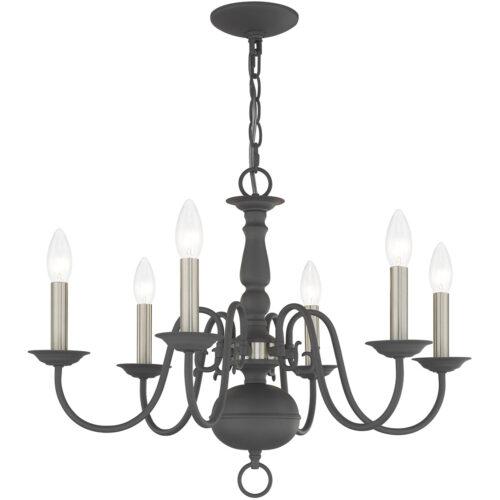 6 Light Scandinavian Gray Chandelier with Steel base material-Lighting LumensChandeliers