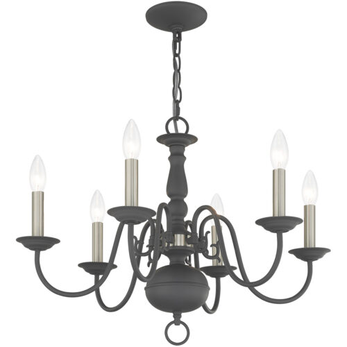 6 Light Scandinavian Gray Chandelier with Steel base material-Lighting LumensChandeliers