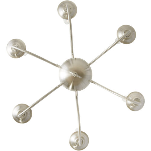 6 Light Brushed Nickel Chandelier with Steel base material-Lighting LumensChandeliers