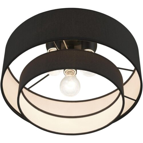 50272-04 3 Light Black Large Semi-Flush-Lighting LumensSemi Flush