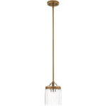 1 Light Palacial Bronze Mini Pendant with Clear Crystals Shade-Lighting LumensPendant Lights