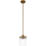 1 Light Palacial Bronze Mini Pendant with Clear Crystals Shade-Lighting LumensPendant Lights