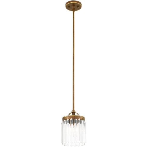 1 Light Palacial Bronze Mini Pendant with Clear Crystals Shade-Lighting LumensPendant Lights