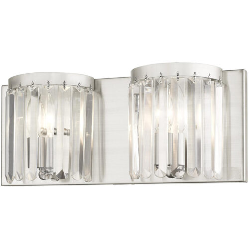 17 inch 2 Light Brushed Nickel Bathroom Vanity light fixture with Steel base material-Lighting LumensBath/Vanity