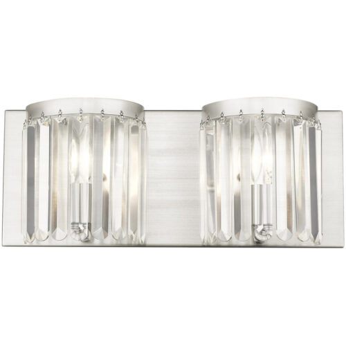 17 inch 2 Light Brushed Nickel Bathroom Vanity light fixture with Steel base material-Lighting LumensBath/Vanity