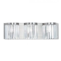 23.5 inch 3 Light Brushed Nickel Bathroom Vanity light fixture with Steel base material-Lighting LumensBath/Vanity