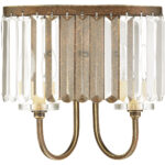 12.5 inch 2 Light Palacial Bronze Wall Sconce with Clear Crystals Shade-Lighting LumensWall Sconces