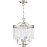 4 Light Brushed Nickel Mini Chandelier/Ceiling Light fixture with Steel base material-Lighting LumensChandeliers