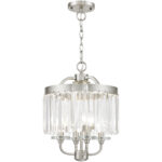 4 Light Brushed Nickel Mini Chandelier/Ceiling Light fixture with Steel base material-Lighting LumensChandeliers