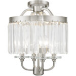 4 Light Brushed Nickel Mini Chandelier/Ceiling Light fixture with Steel base material-Lighting LumensChandeliers