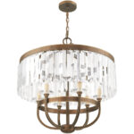 6 Light Palacial Bronze Chandelier with Clear Crystals Shade-Lighting LumensChandeliers