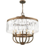 6 Light Palacial Bronze Chandelier with Clear Crystals Shade-Lighting LumensChandeliers