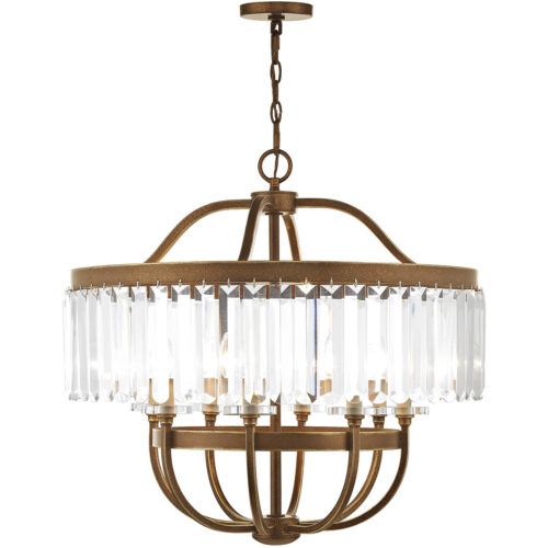 8 Light Palacial Bronze Chandelier with Clear Crystals Shade-Lighting LumensChandeliers