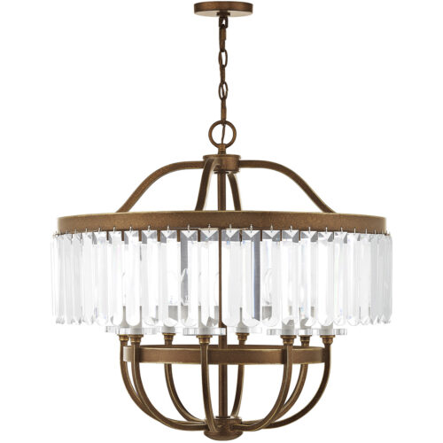 8 Light Palacial Bronze Chandelier with Clear Crystals Shade-Lighting LumensChandeliers