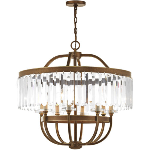 8 Light Palacial Bronze Chandelier with Clear Crystals Shade-Lighting LumensChandeliers