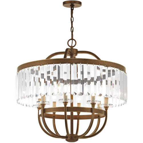 8 Light Palacial Bronze Chandelier with Clear Crystals Shade-Lighting LumensChandeliers