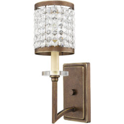 5 inch 1 Light Palacial Bronze Wall Sconce with Clear Crystals Shade-Lighting LumensWall Sconces