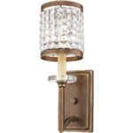 5 inch 1 Light Palacial Bronze Wall Sconce with Clear Crystals Shade-Lighting LumensWall Sconces