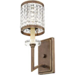 5 inch 1 Light Palacial Bronze Wall Sconce with Clear Crystals Shade-Lighting LumensWall Sconces