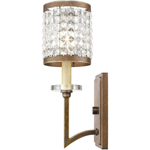 5 inch 1 Light Palacial Bronze Wall Sconce with Clear Crystals Shade-Lighting LumensWall Sconces