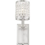 5 inch 1 Light Brushed Nickel Wall Sconce with Clear Crystals Shade-Lighting LumensWall Sconces