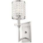 5 inch 1 Light Brushed Nickel Wall Sconce with Clear Crystals Shade-Lighting LumensWall Sconces