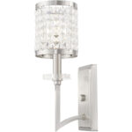 5 inch 1 Light Brushed Nickel Wall Sconce with Clear Crystals Shade-Lighting LumensWall Sconces