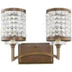 14.25 inch 2 Light Palacial Bronze Bathroom Vanity light fixture with Clear Crystals Shade-Lighting LumensBath/Vanity