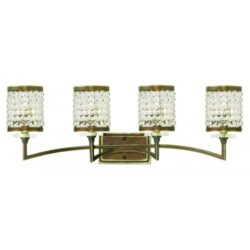 33 inch 4 Light Palacial Bronze Bathroom Vanity light fixture with Clear Crystals-Lighting LumensBath/Vanity