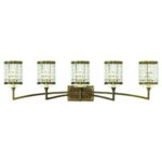 42.25 inch 5 Light Palacial Bronze Bathroom Vanity light fixture with Clear Crystals Shade-Lighting LumensBath/Vanity