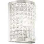 6 inch 1 Light Brushed Nickel Wall Sconce with Clear Crystals Shade-Lighting LumensWall Sconces