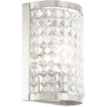 6 inch 1 Light Brushed Nickel Wall Sconce with Clear Crystals Shade-Lighting LumensWall Sconces