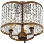 3 Light Palacial Bronze Ceiling Light fixture with Steel base material-Lighting LumensFlush Mount Ceiling Lights