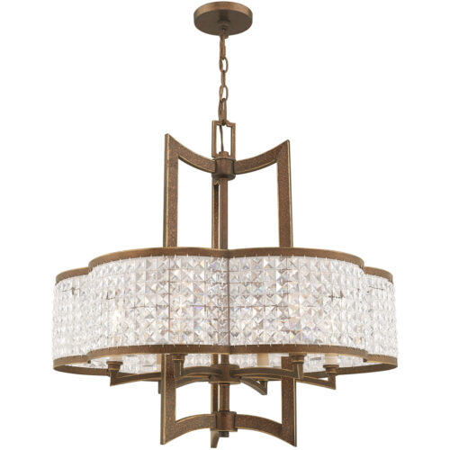 6 Light Palacial Bronze Chandelier with Clear Crystals Shade-Lighting LumensChandeliers